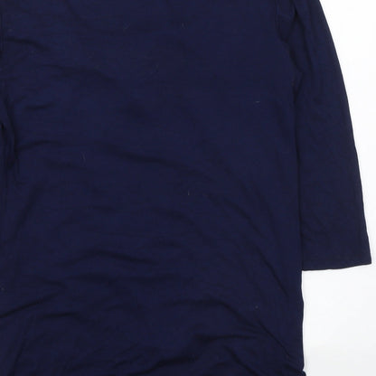 ElaLine Womens Blue  Viscose Jersey Blouse Size 16 Round Neck