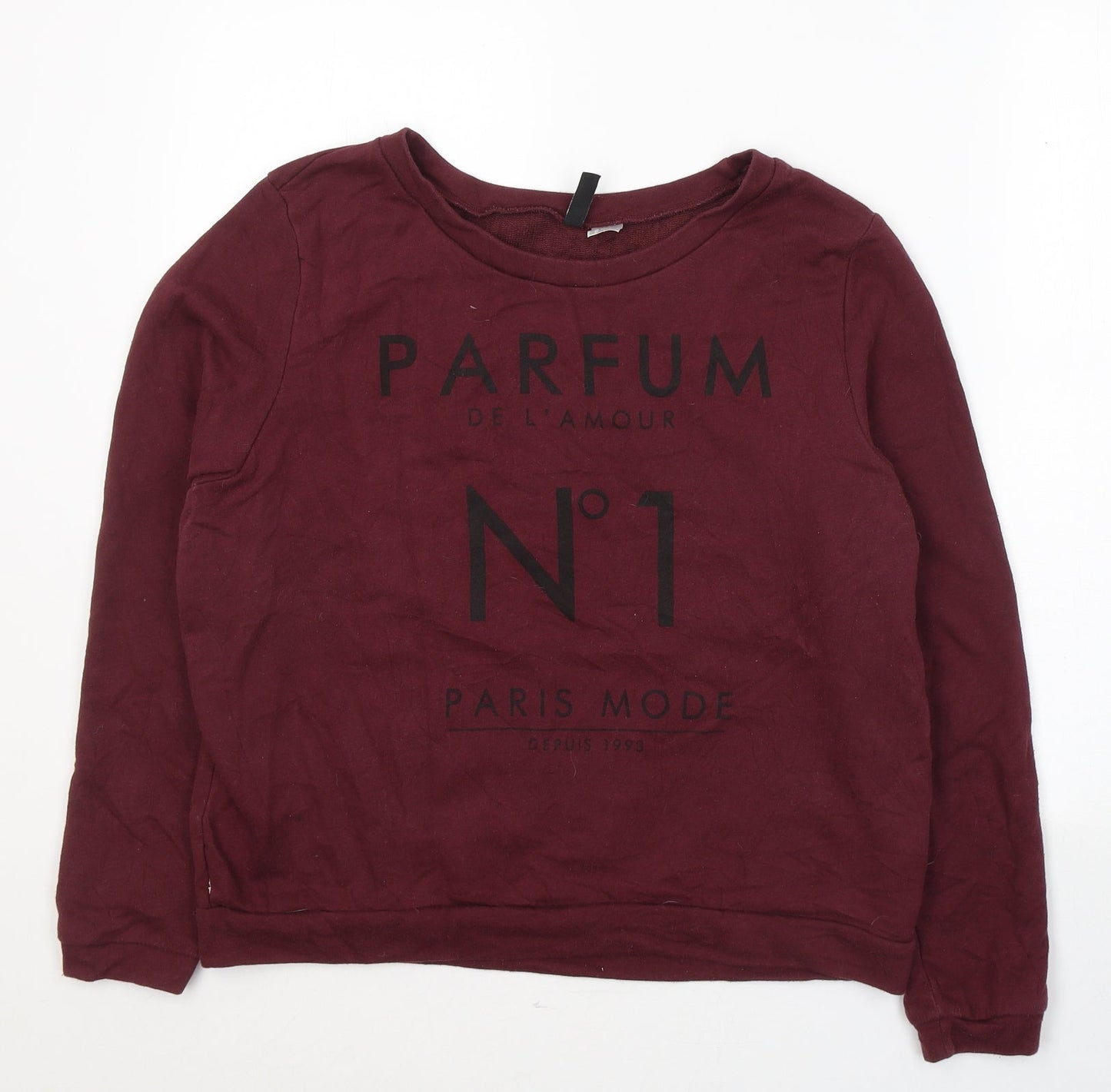 Womens UK Size L Divided by H&M Red Pullover Sweatshirt