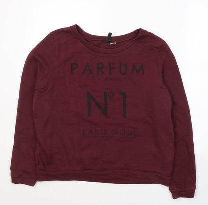 Womens UK Size L Divided by H&M Red Pullover Sweatshirt