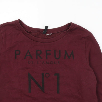 Womens UK Size L Divided by H&M Red Pullover Sweatshirt