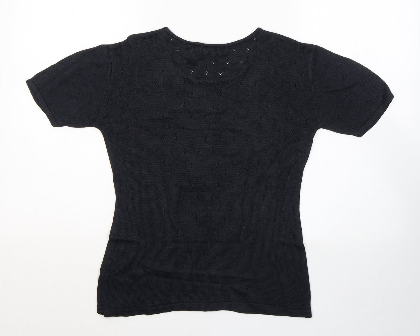 Womens UK Size M Liz Claiborne Black Jersey T-Shirt