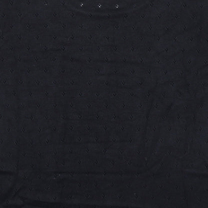 Womens UK Size M Liz Claiborne Black Jersey T-Shirt
