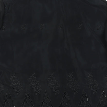Womens UK Size One Size Preworn Black Basic Button-Up