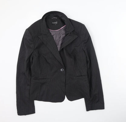 George  Womens Grey Striped  Jacket  Size 16