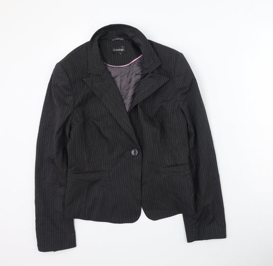 George  Womens Grey Striped  Jacket  Size 16