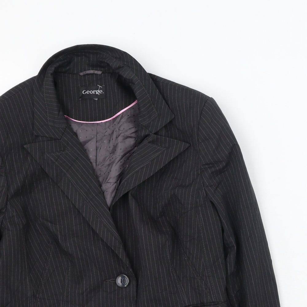 George  Womens Grey Striped  Jacket  Size 16