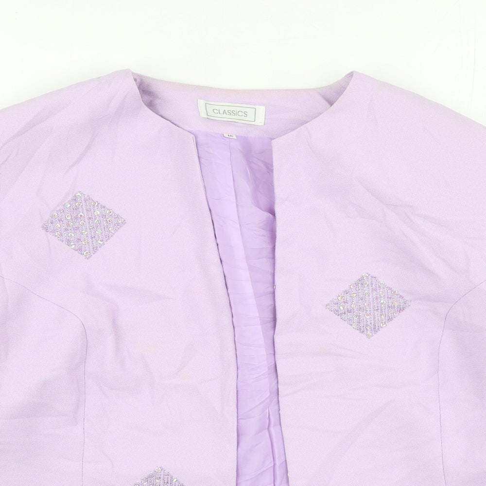 Classics Womens Purple High Neck  Polyester Cardigan Jumper Size 16