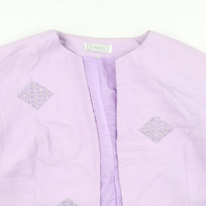 Classics Womens Purple High Neck  Polyester Cardigan Jumper Size 16