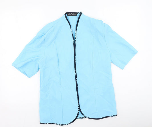 Joella Di Marco Womens Blue Round Neck  Polyester Cape Jumper Size S