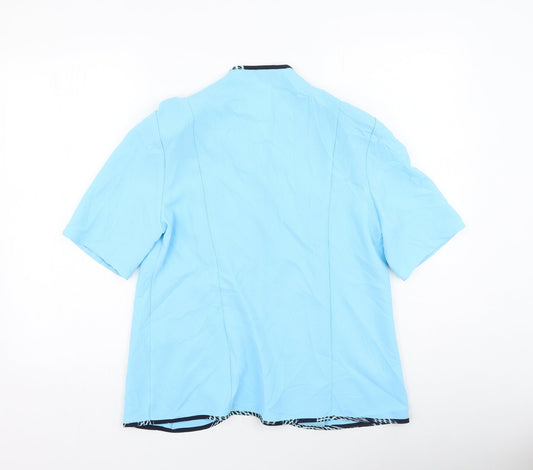 Joella Di Marco Womens Blue Round Neck  Polyester Cape Jumper Size S