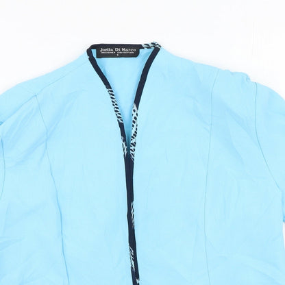 Joella Di Marco Womens Blue Round Neck  Polyester Cape Jumper Size S