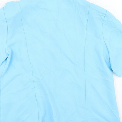 Joella Di Marco Womens Blue Round Neck  Polyester Cape Jumper Size S