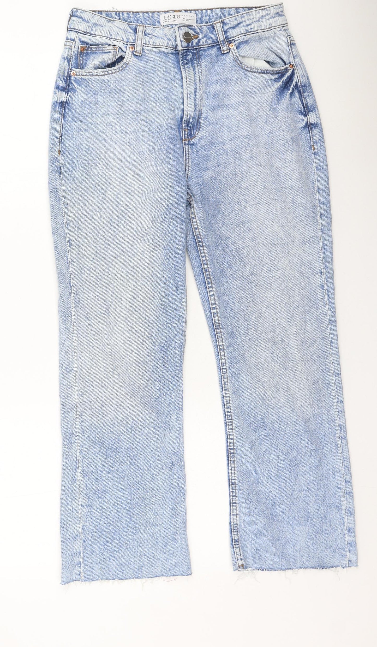 Denim & Co. Womens Blue  Cotton Mom Jeans Size 6 L25 in Regular