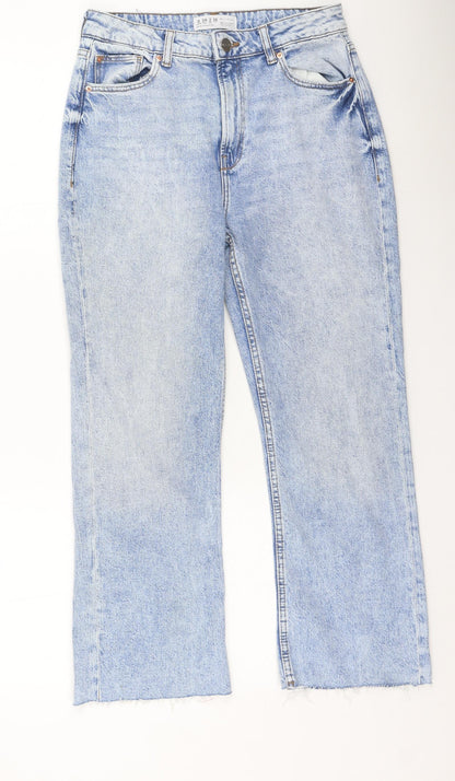 Denim & Co. Womens Blue  Cotton Mom Jeans Size 6 L25 in Regular