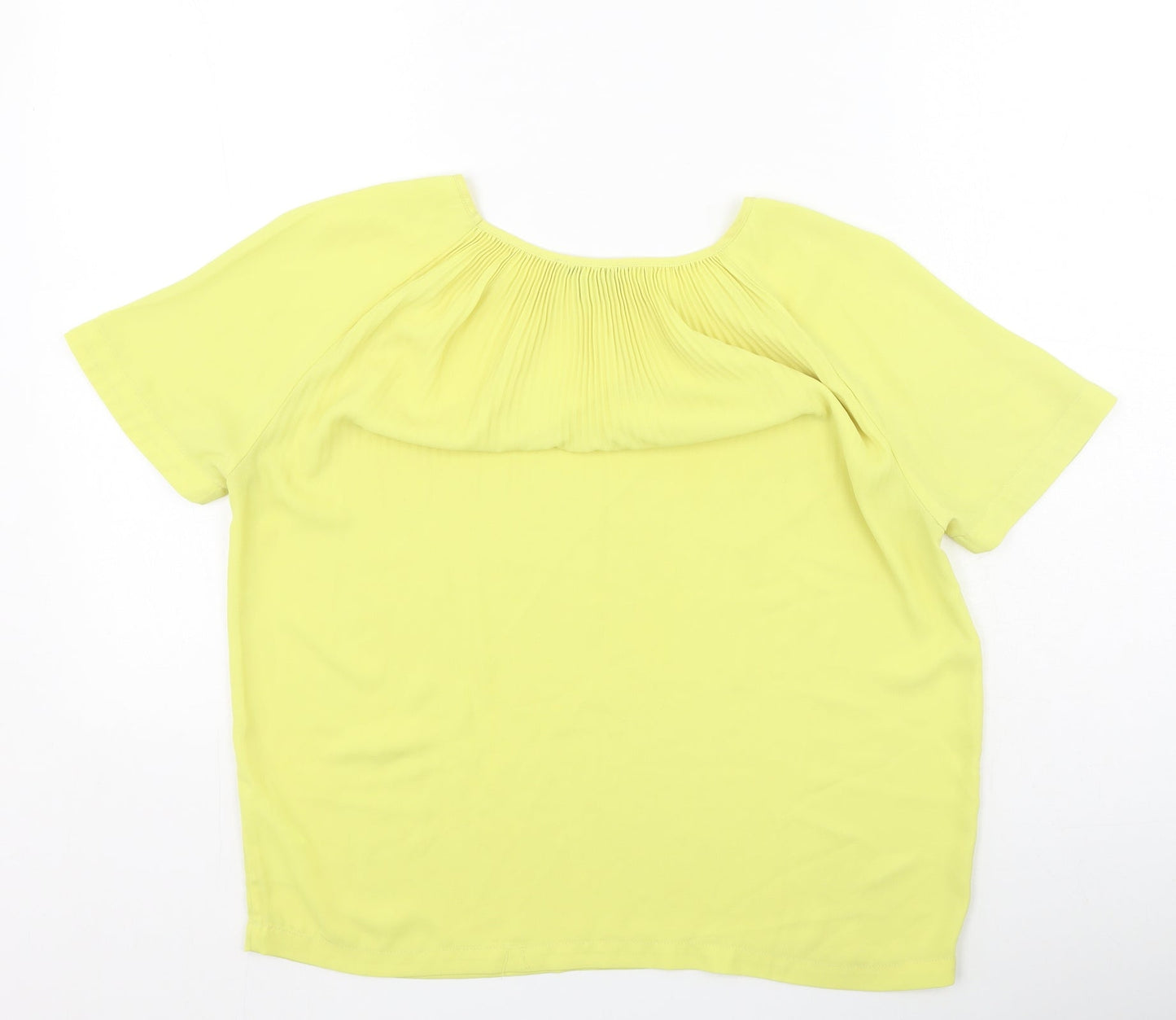 Mexx Womens Yellow  Polyester Basic Blouse Size 8 Round Neck