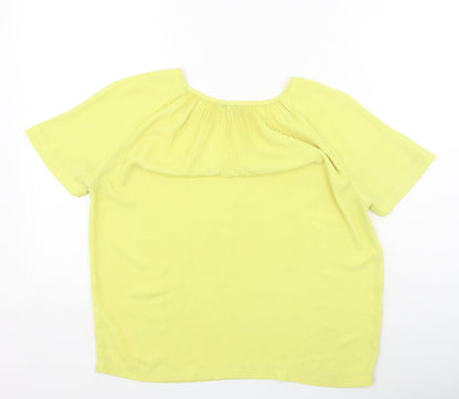 Mexx Womens Yellow  Polyester Basic Blouse Size 8 Round Neck