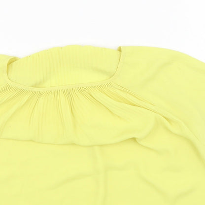 Mexx Womens Yellow  Polyester Basic Blouse Size 8 Round Neck