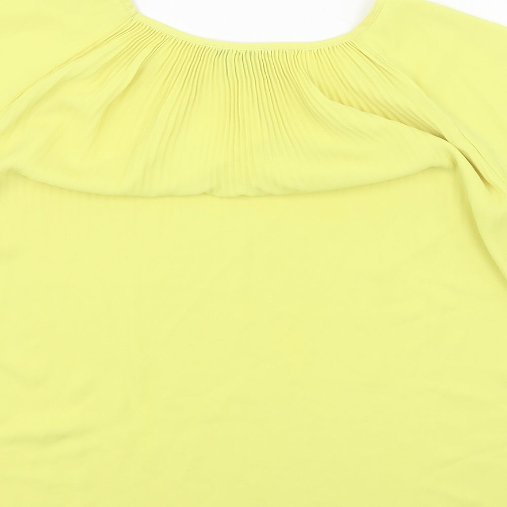 Mexx Womens Yellow  Polyester Basic Blouse Size 8 Round Neck