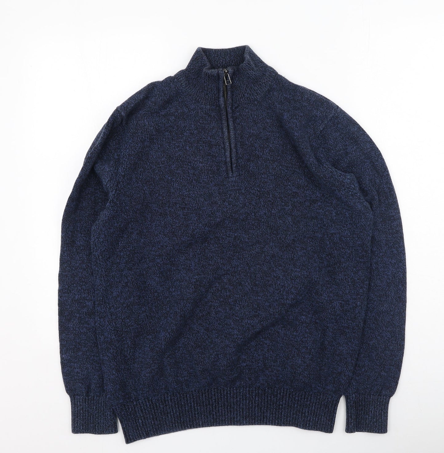 Debenhams Mens Blue High Neck  Cotton Pullover Jumper