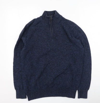 Debenhams Mens Blue High Neck  Cotton Pullover Jumper