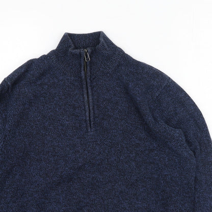 Debenhams Mens Blue High Neck  Cotton Pullover Jumper