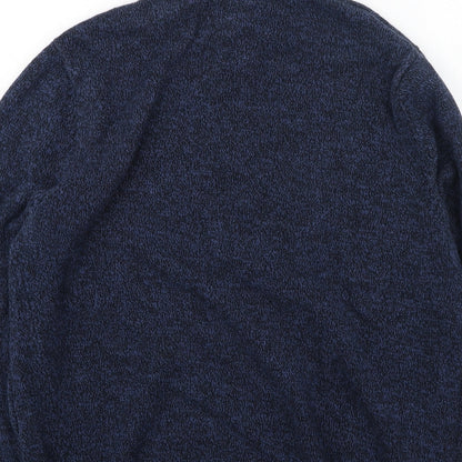 Debenhams Mens Blue High Neck  Cotton Pullover Jumper