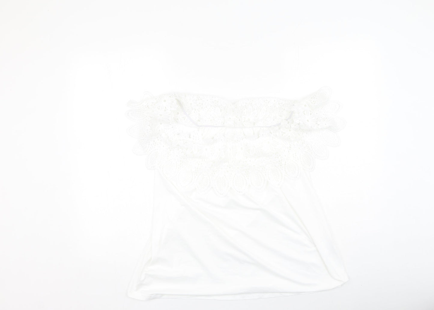 SheIn Womens White  Polyester Basic Blouse Size XL Off the Shoulder