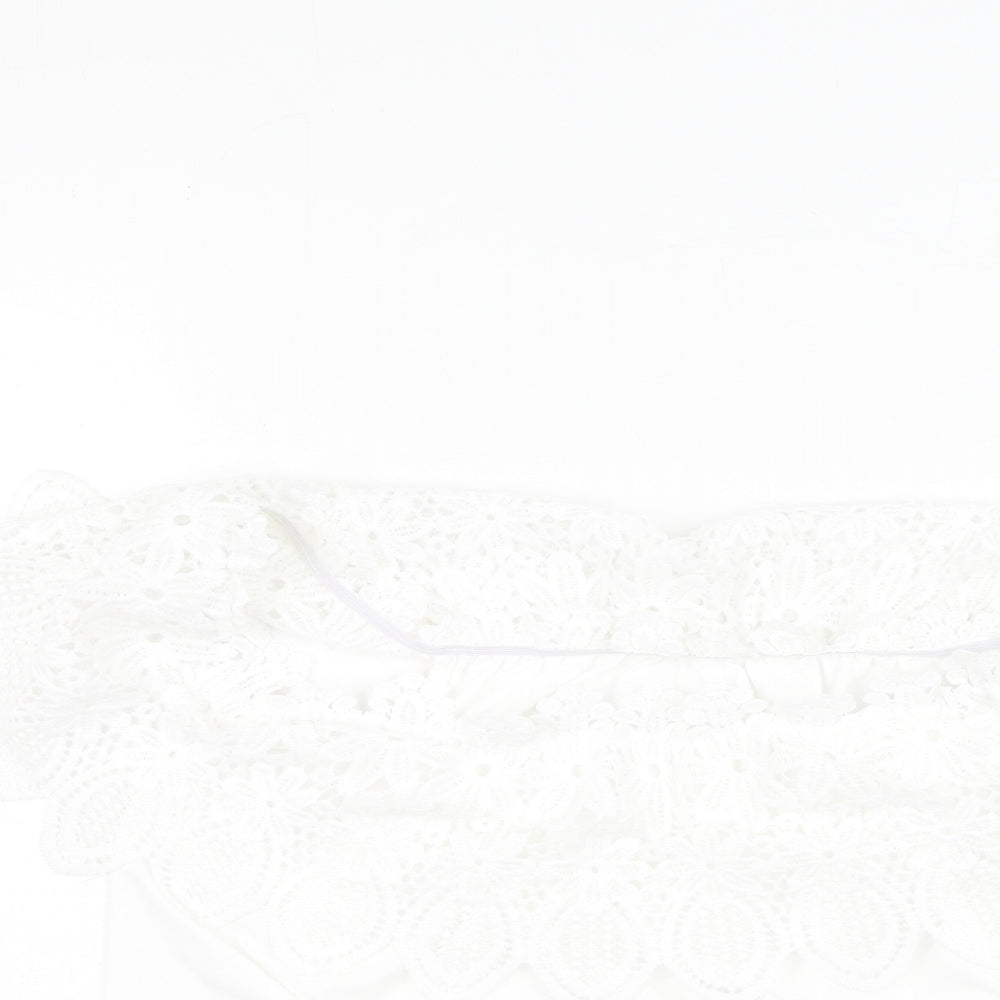 SheIn Womens White  Polyester Basic Blouse Size XL Off the Shoulder