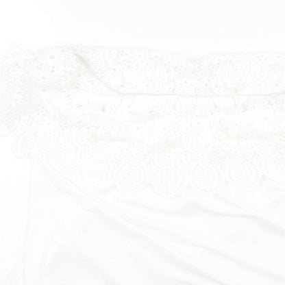 SheIn Womens White  Polyester Basic Blouse Size XL Off the Shoulder