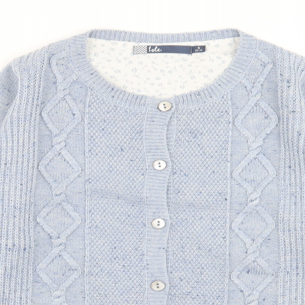 Womens UK Size S ble Blue Cardigan Jumper