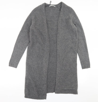 George Womens Grey V-Neck  Acrylic Cardigan Jumper Size S