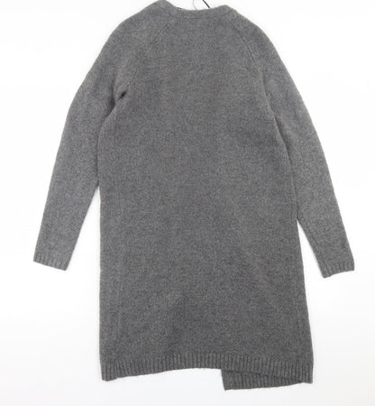 George Womens Grey V-Neck  Acrylic Cardigan Jumper Size S