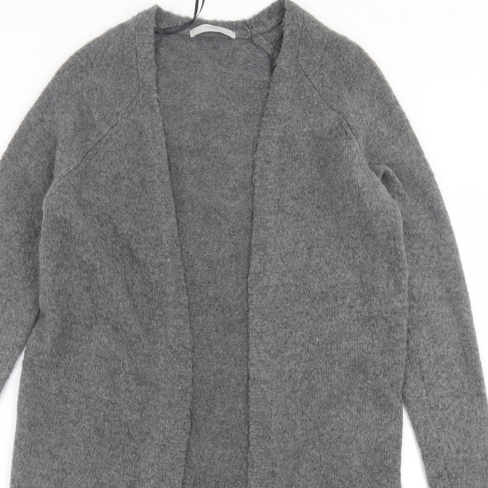 George Womens Grey V-Neck  Acrylic Cardigan Jumper Size S