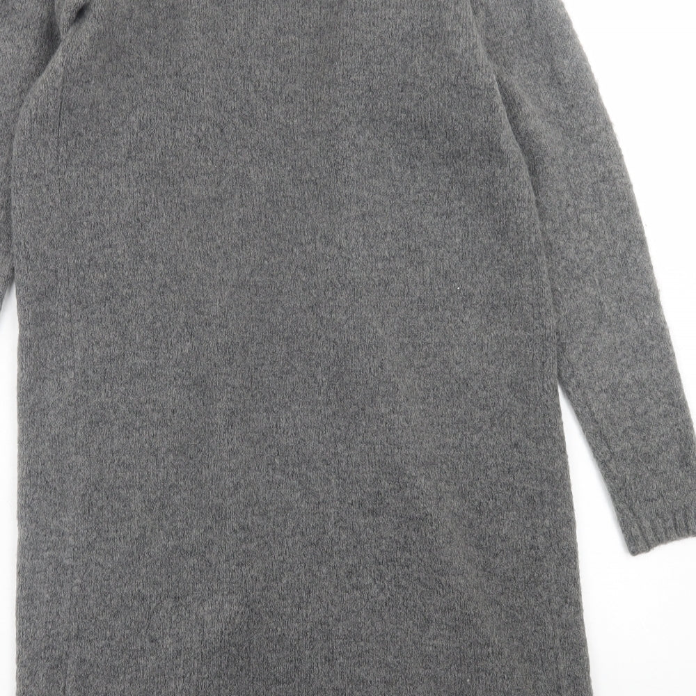 George Womens Grey V-Neck  Acrylic Cardigan Jumper Size S