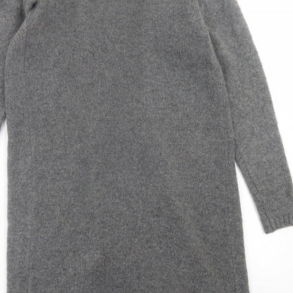 George Womens Grey V-Neck  Acrylic Cardigan Jumper Size S