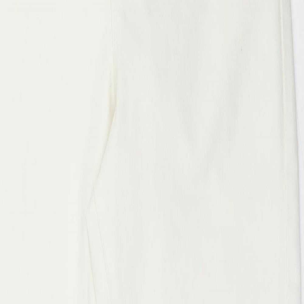 Denim & Co. Womens White  Cotton Skinny Jeans Size 12 L26 in Regular Button