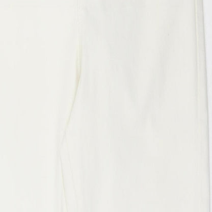 Denim & Co. Womens White  Cotton Skinny Jeans Size 12 L26 in Regular Button