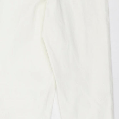 Denim & Co. Womens White  Cotton Skinny Jeans Size 12 L26 in Regular Button