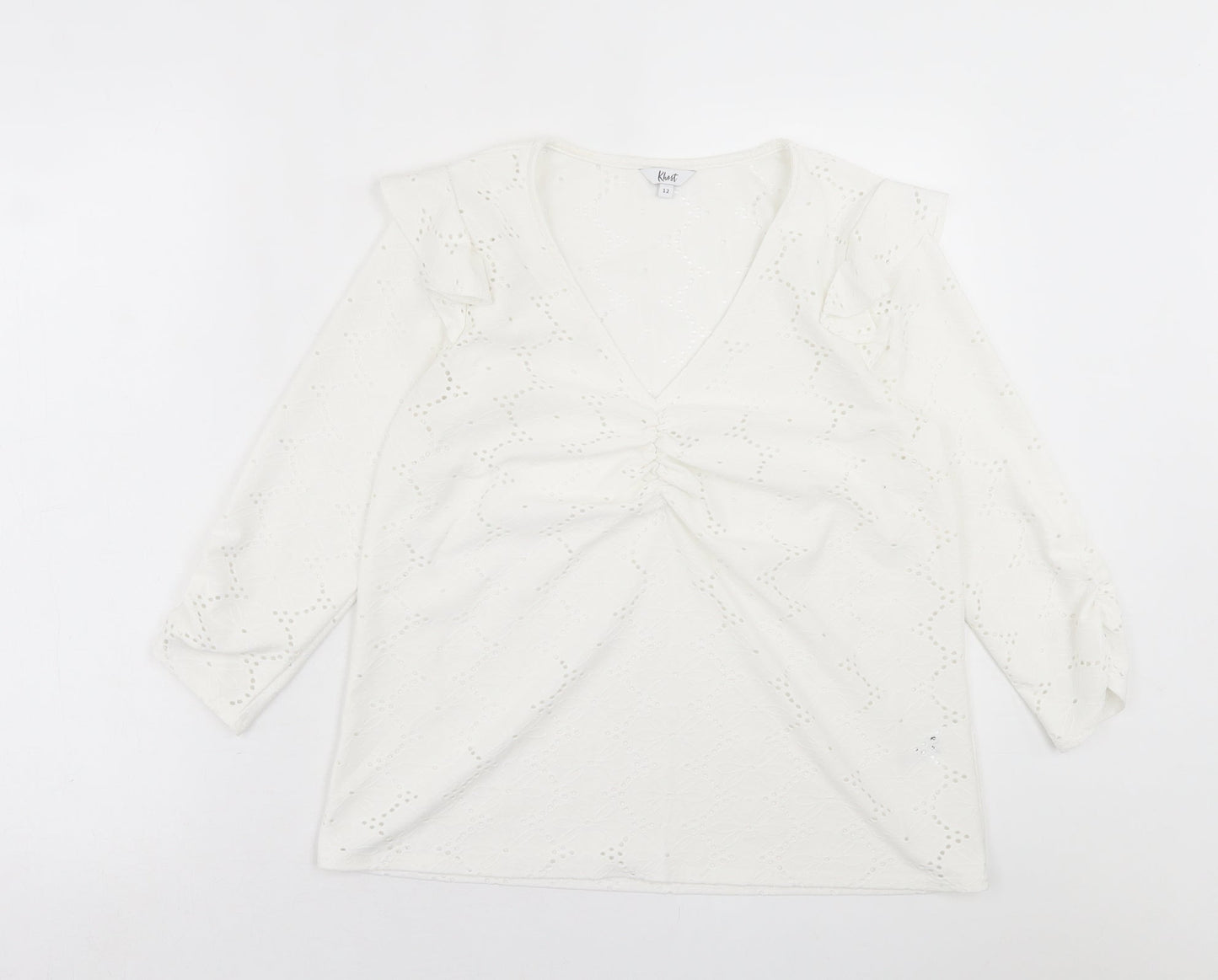 Womens UK Size 12 khost White Basic T-Shirt