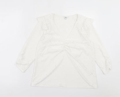 Womens UK Size 12 khost White Basic T-Shirt