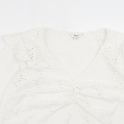 Womens UK Size 12 khost White Basic T-Shirt