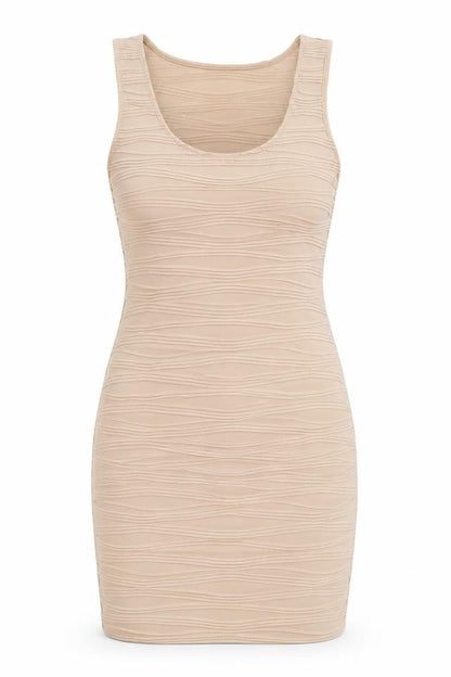 Evita Womens Beige  Polyester Bodycon  Size 12  Scoop Neck Pullover