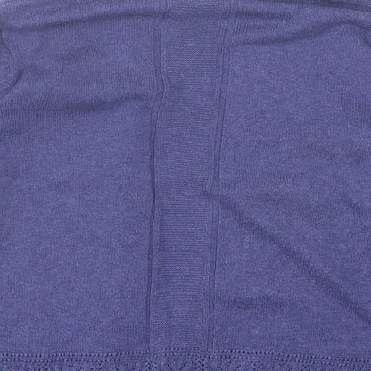 Indigo Womens Purple V-Neck  Cotton Cardigan Jumper Size 8
