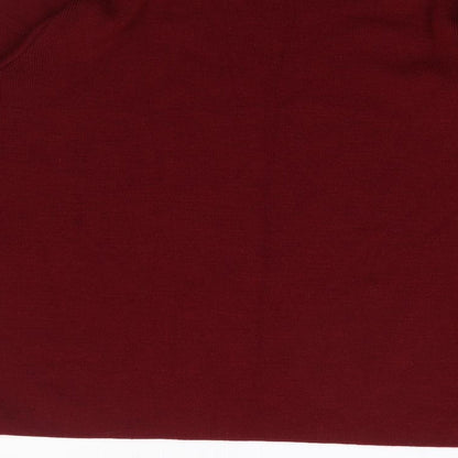 George Womens Red Round Neck  Acrylic Pullover Jumper Size 14