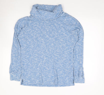 Nutmeg Womens Blue Roll Neck  Viscose Pullover Jumper Size 10