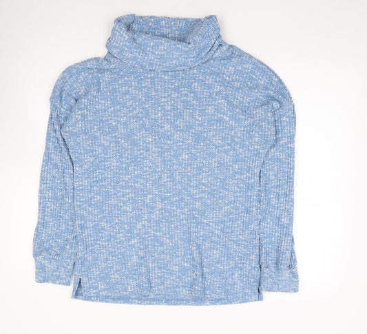 Nutmeg Womens Blue Roll Neck  Viscose Pullover Jumper Size 10