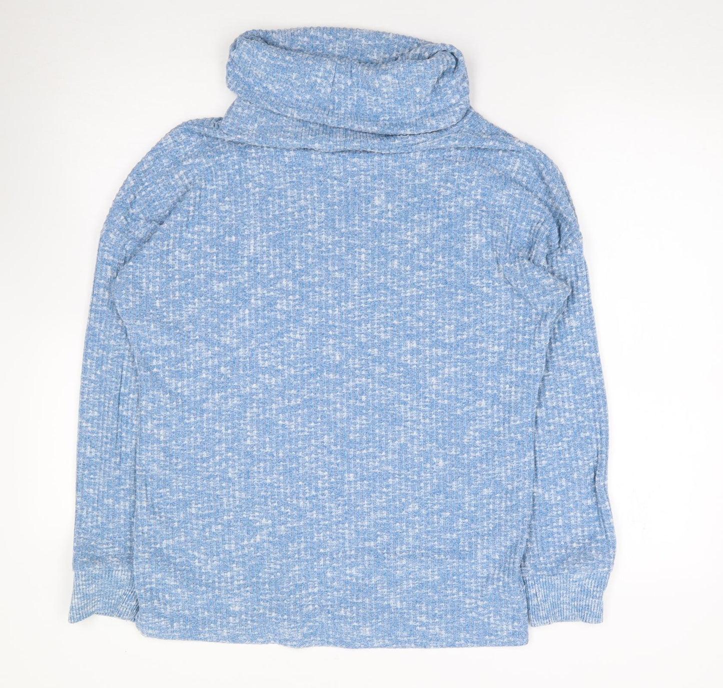 Nutmeg Womens Blue Roll Neck  Viscose Pullover Jumper Size 10