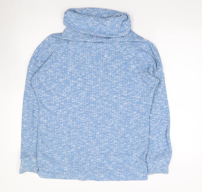 Nutmeg Womens Blue Roll Neck  Viscose Pullover Jumper Size 10