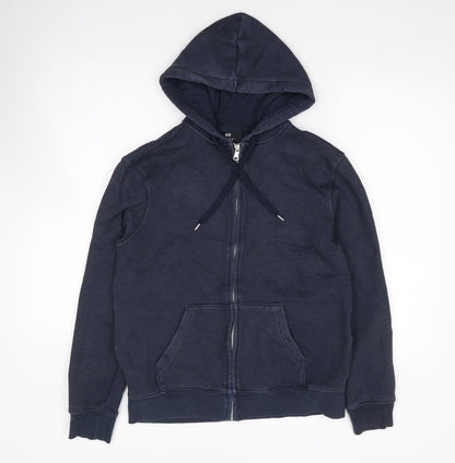 Mens UK Size S H&M Blue Full Zip Hoodie