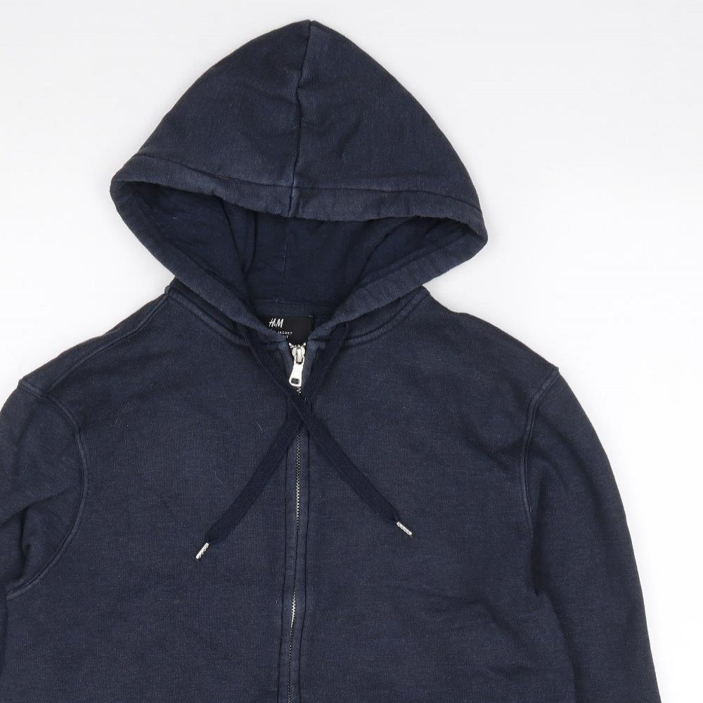 Mens UK Size S H&M Blue Full Zip Hoodie